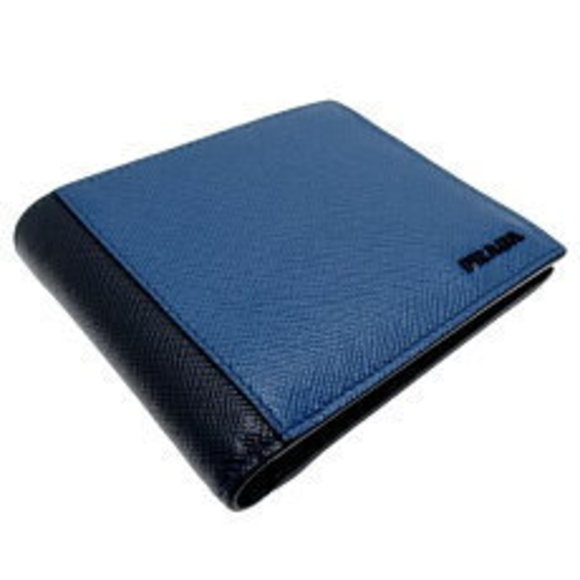 Prada Blue Saffiano Bifold Leather Wallet - Picture 3 of 9